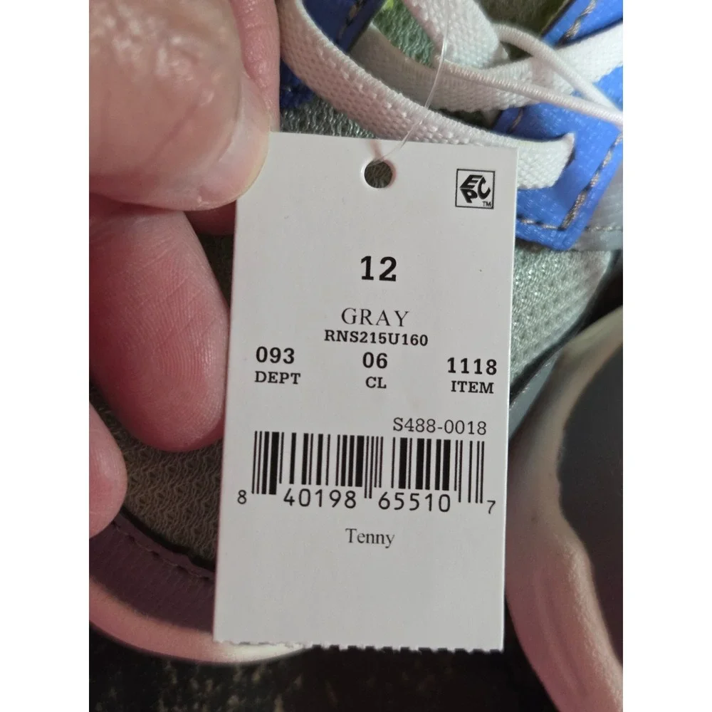 See Kai Run Basics Tenny Gray Blue Lime Green Kids Sneakers Size 12 Gym Running